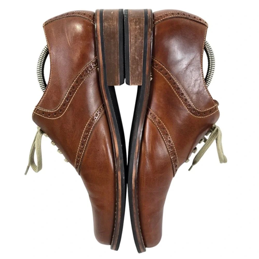 Cole Haan Drake Brown Leather Plain Toe Brogue Dress Shoes Men's 11.5 M EUC